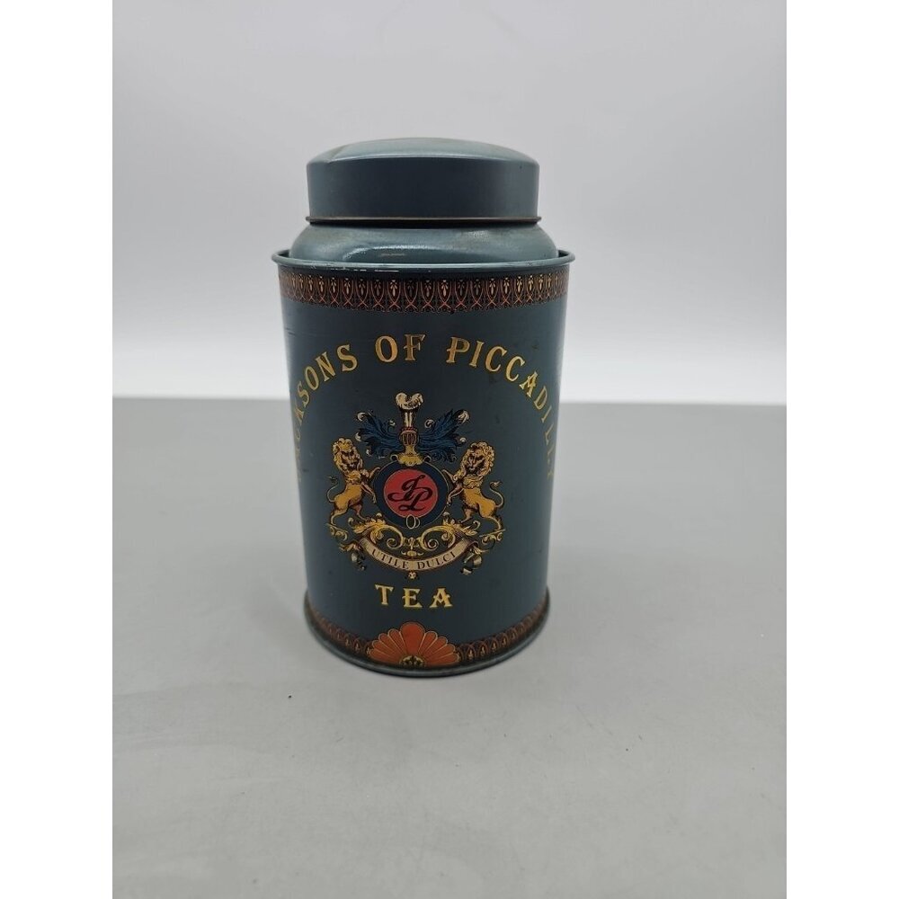 GREEN VINTAGE TIN: "JACKSONS OF PICADILLY" Vintage Cottage Core